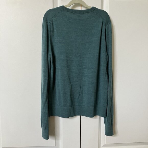 Uniqlo Merino Wool Sweater Womens S Green Knit Crewneck - Picture 6 of 8